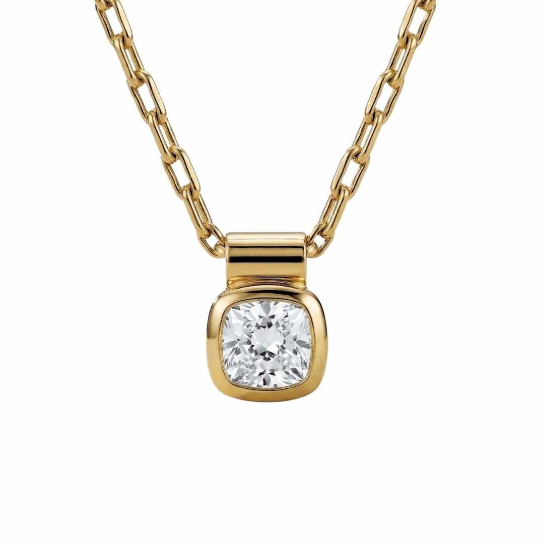 Yellow Gold Diamond Necklace - Adamas - Dainty London