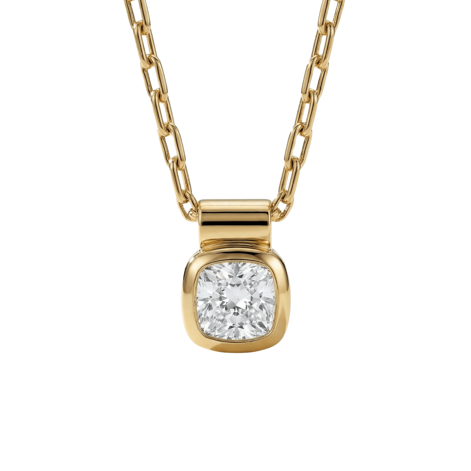 Yellow Gold Diamond Necklace - Adamas - Dainty London
