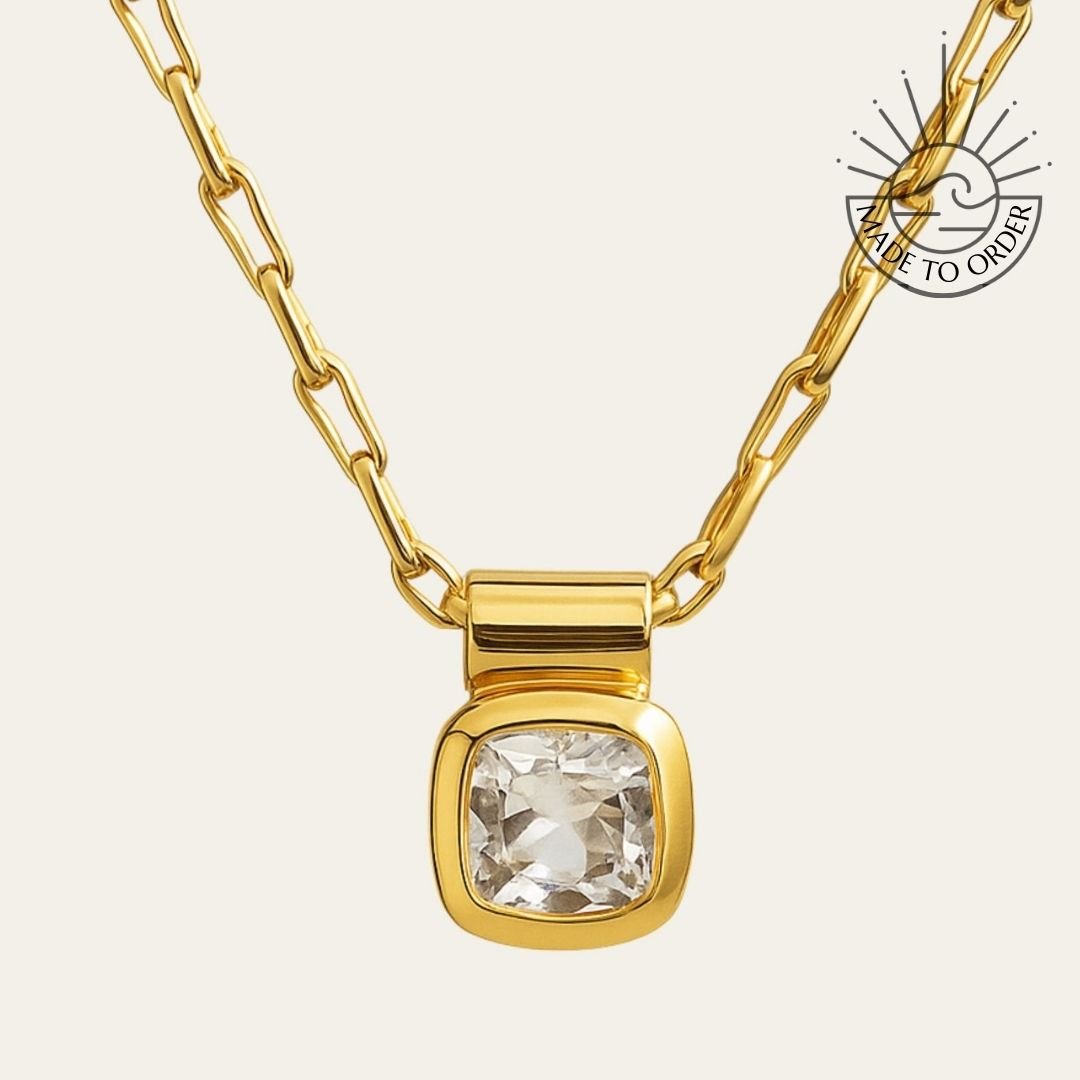 Yellow Gold Diamond Necklace - Adamas - Dainty London white gold diamond necklace, lab-grown diamond jewellery, statement gold necklace, vintage style jewellry, gift for her, ethical jewelry, everyday luxury necklace, modern statement necklace, layered jewellery, GIA certified diamond, bridal jewellery, evening wear necklace, birthday gift for women