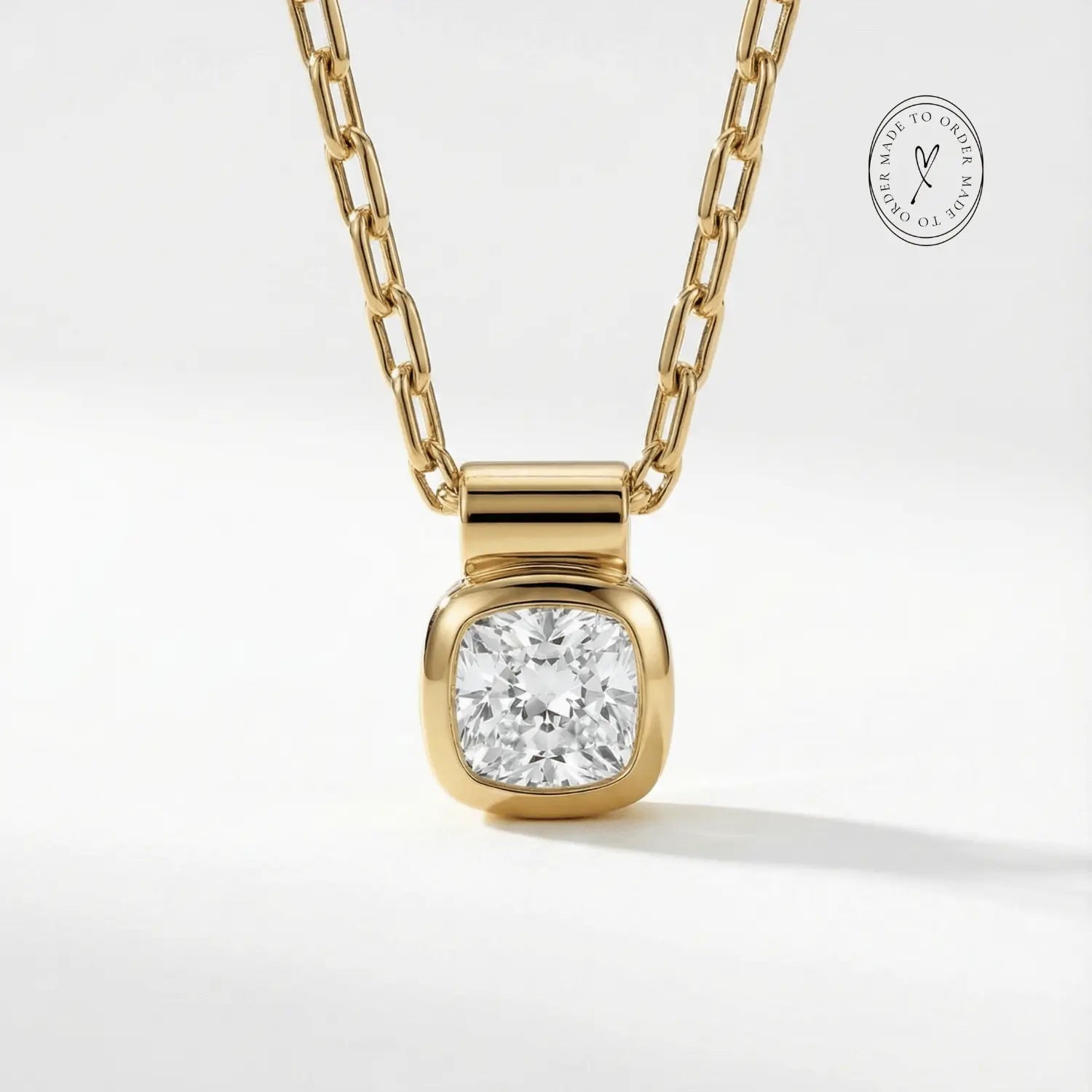 Yellow Gold Diamond Necklace - Adamas - Dainty London
