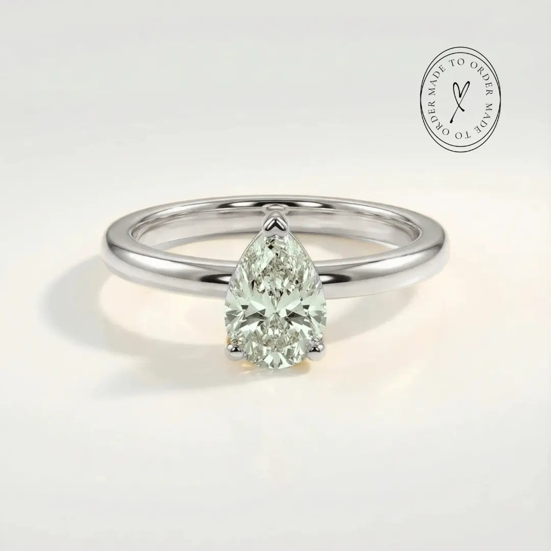Gold or Silver Pear Amethyst Ring- Zinnia