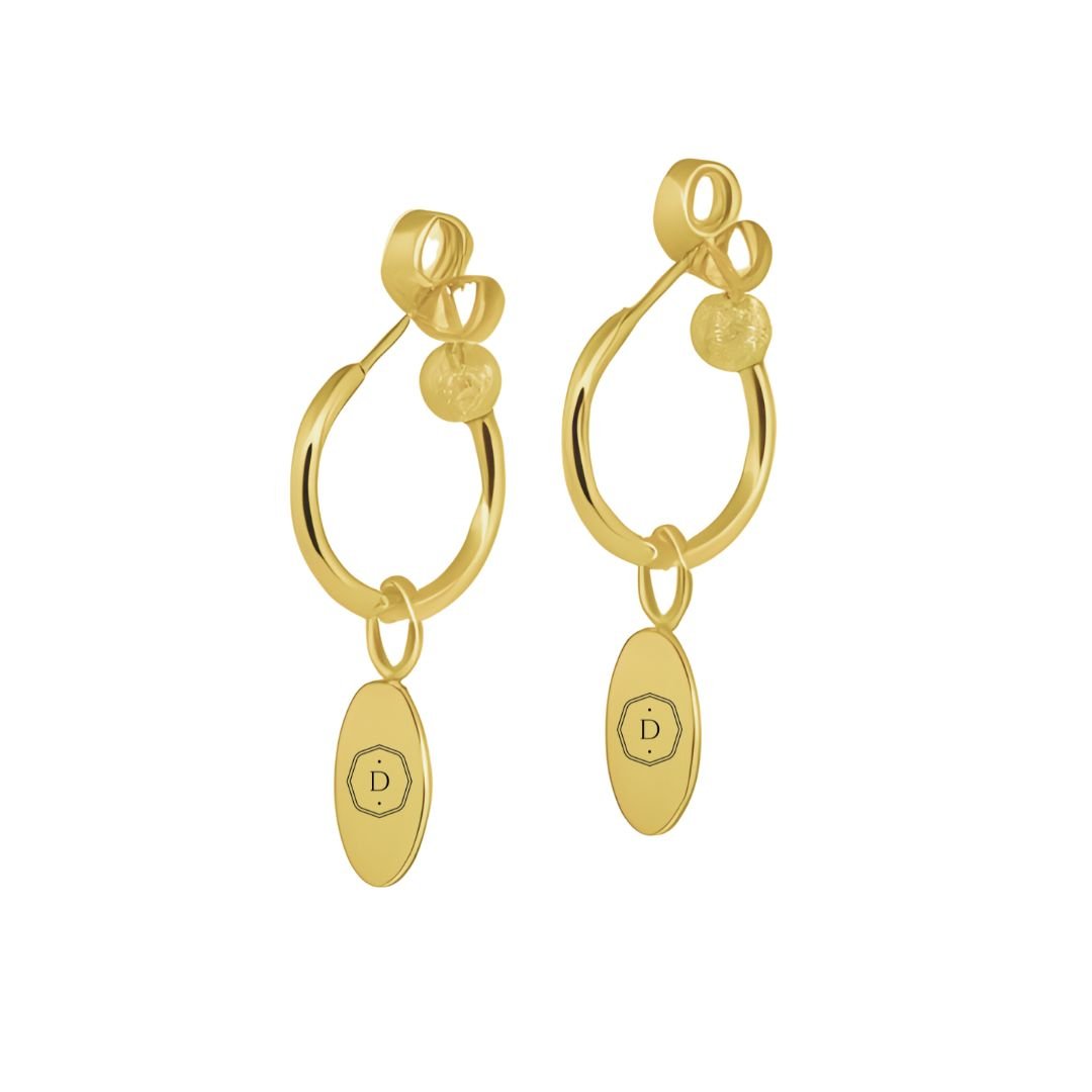 9ct Gold Personalised Hoop Earrings - Dainty London