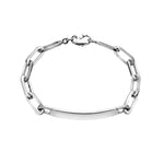 Chunky Silver Personalised Bracelet - Dainty London