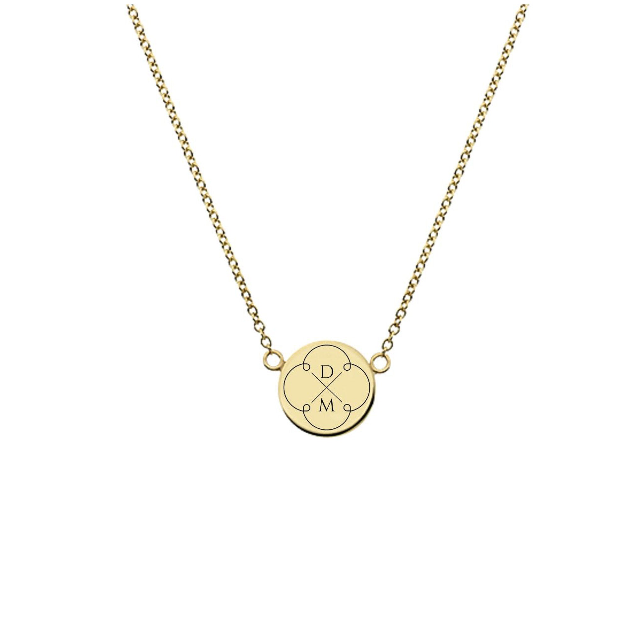 Dainty 9ct Gold Personalised Disc Necklace - Dainty London