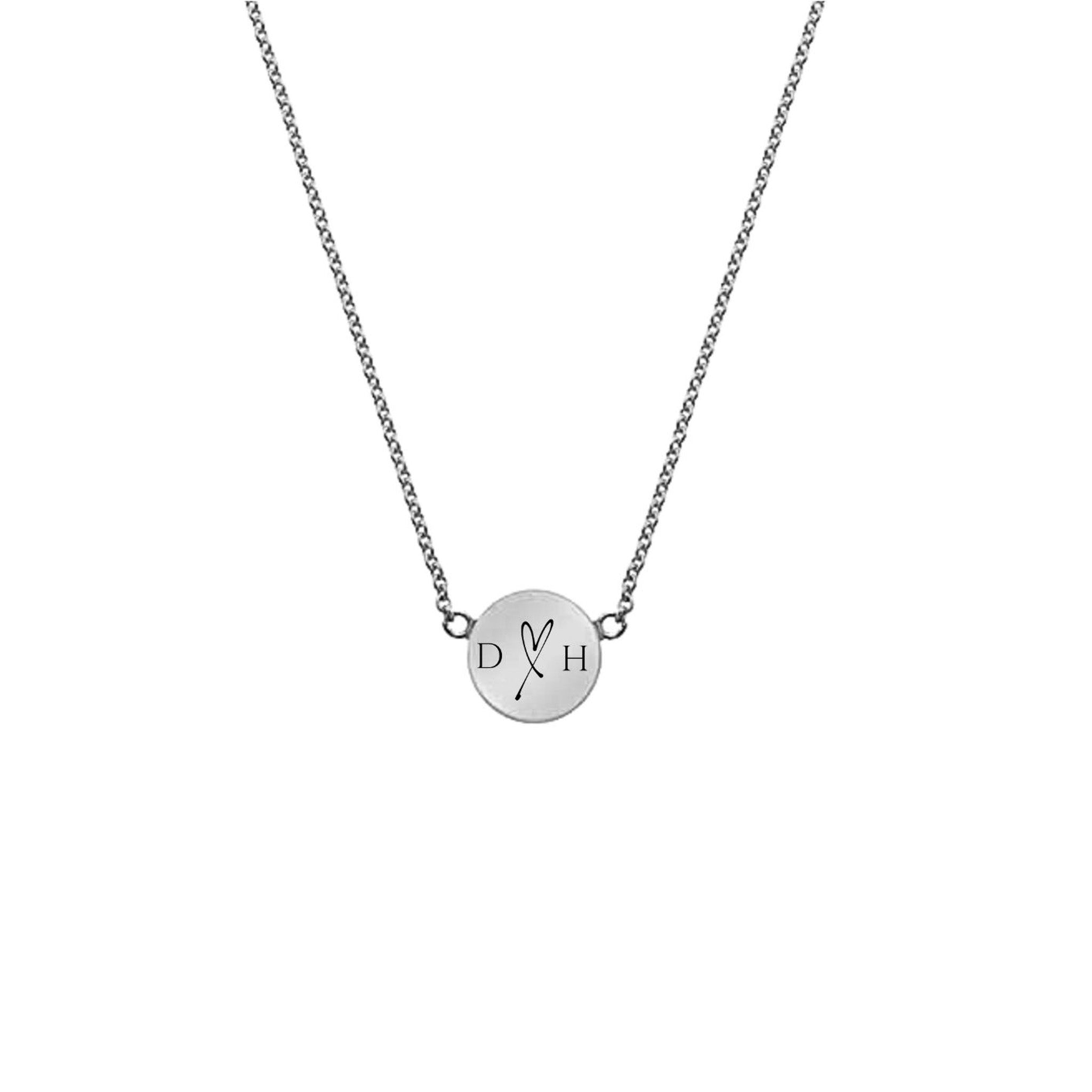 Dainty 9ct White Gold Personalised Disc Necklace - Dainty London