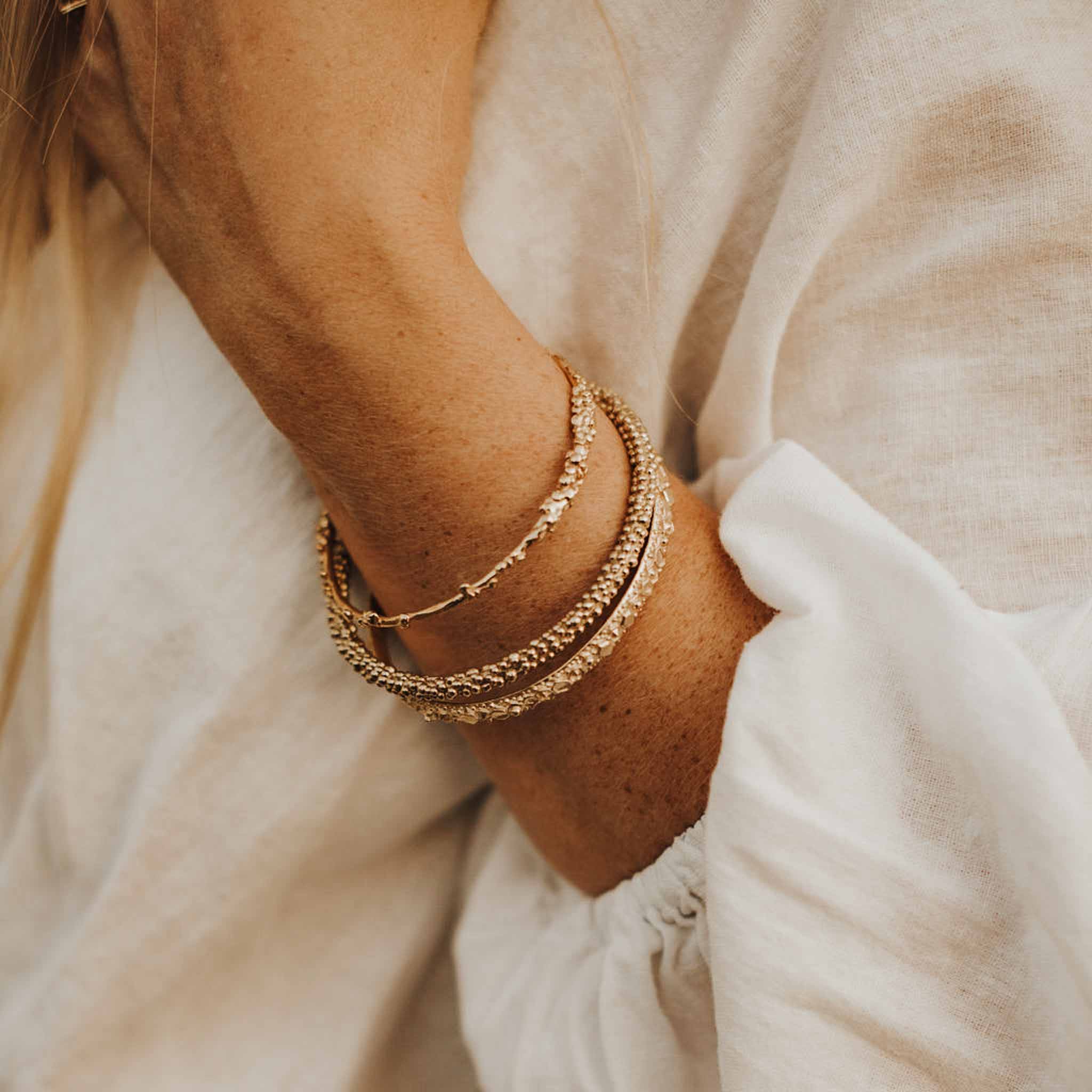 Dainty Gold Grain Bangle - Dainty London