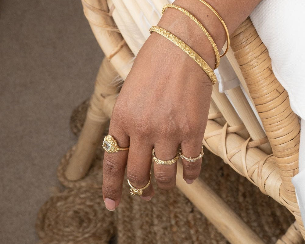 Gold Barnacle Bangle - Dainty London