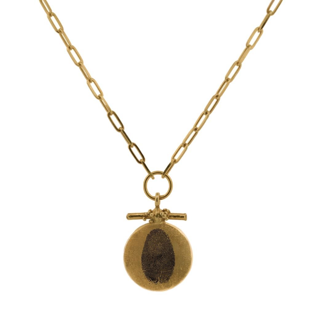 Gold Barnacle Fingerprint Necklace - Dainty London