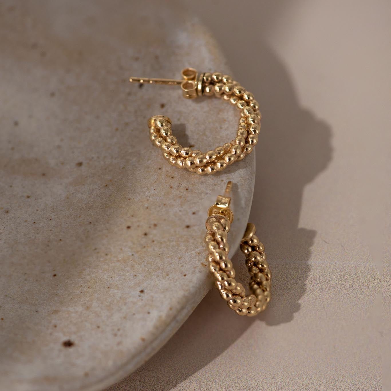 Gold Barnacle Huggie Hoop Earrings - Dainty London