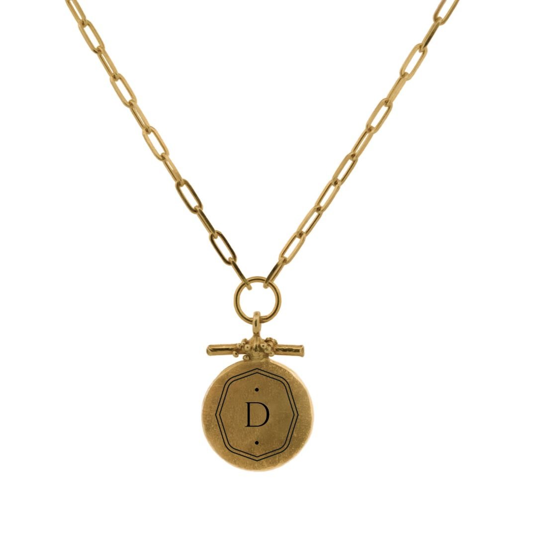 Gold Barnacle Personalised Disc Necklace - Dainty London
