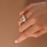 Gold or Silver Statement Green Quartz Ring - Giselle - Dainty London
