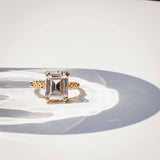 Gold or Silver Vermeil White Topaz Gemstone Ring - Merrow - Dainty London