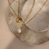 Gold Seashell Necklace - Dainty London- Necklace