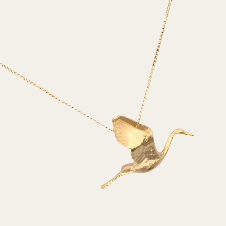 Gold 'Stork' Necklace for Mums - Dainty London- Gold 'Stork' Necklace for Mums- Necklace- Dainty London