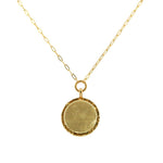Gold Utopia Fingerprint Disc Necklace - Dainty London