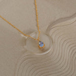 Gold Vermeil Blue Topaz Necklace - Aurelia - Dainty London