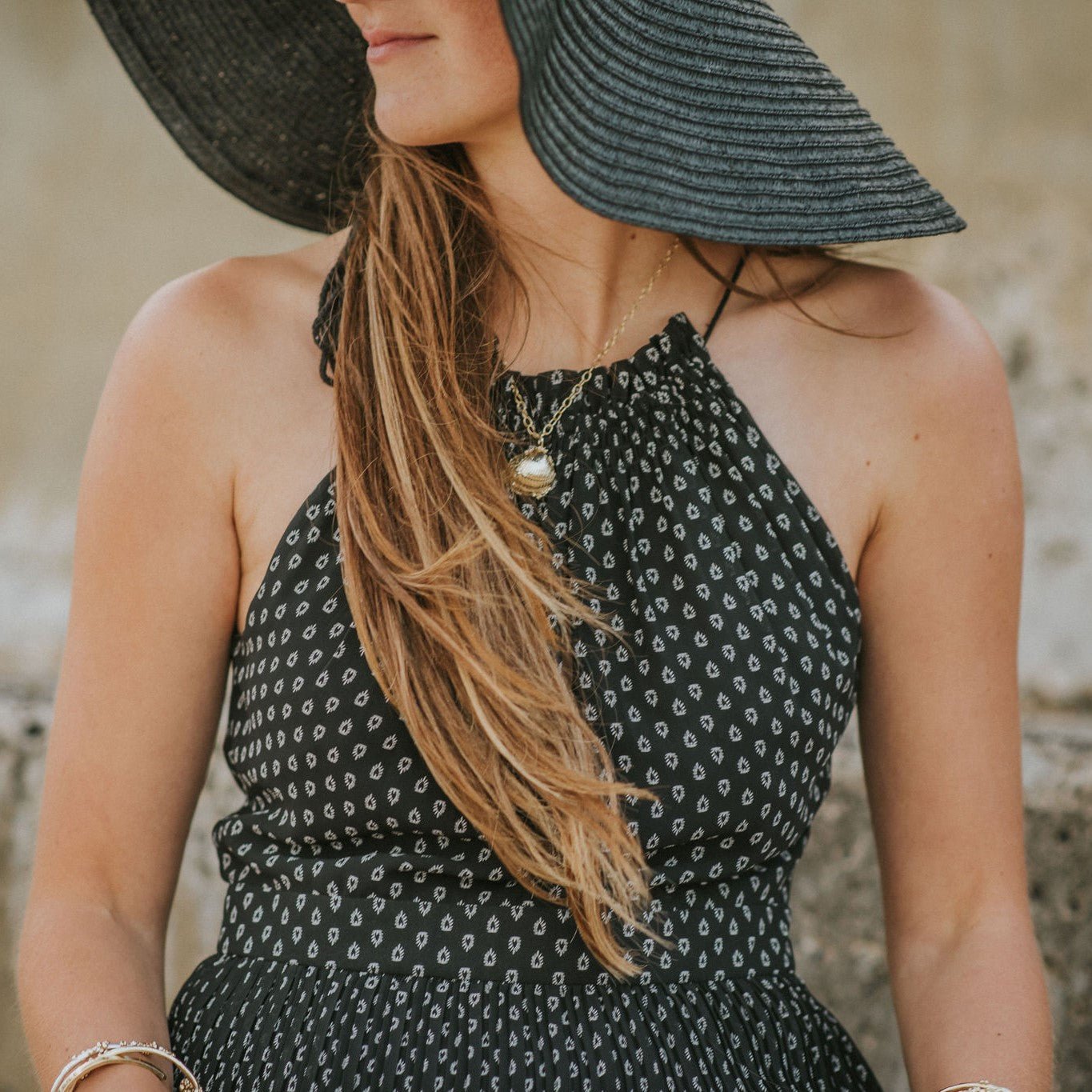 Large Gold Seashell Necklace - Dainty London