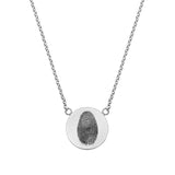 Large Silver Fingerprint Disc Necklace - Dainty London