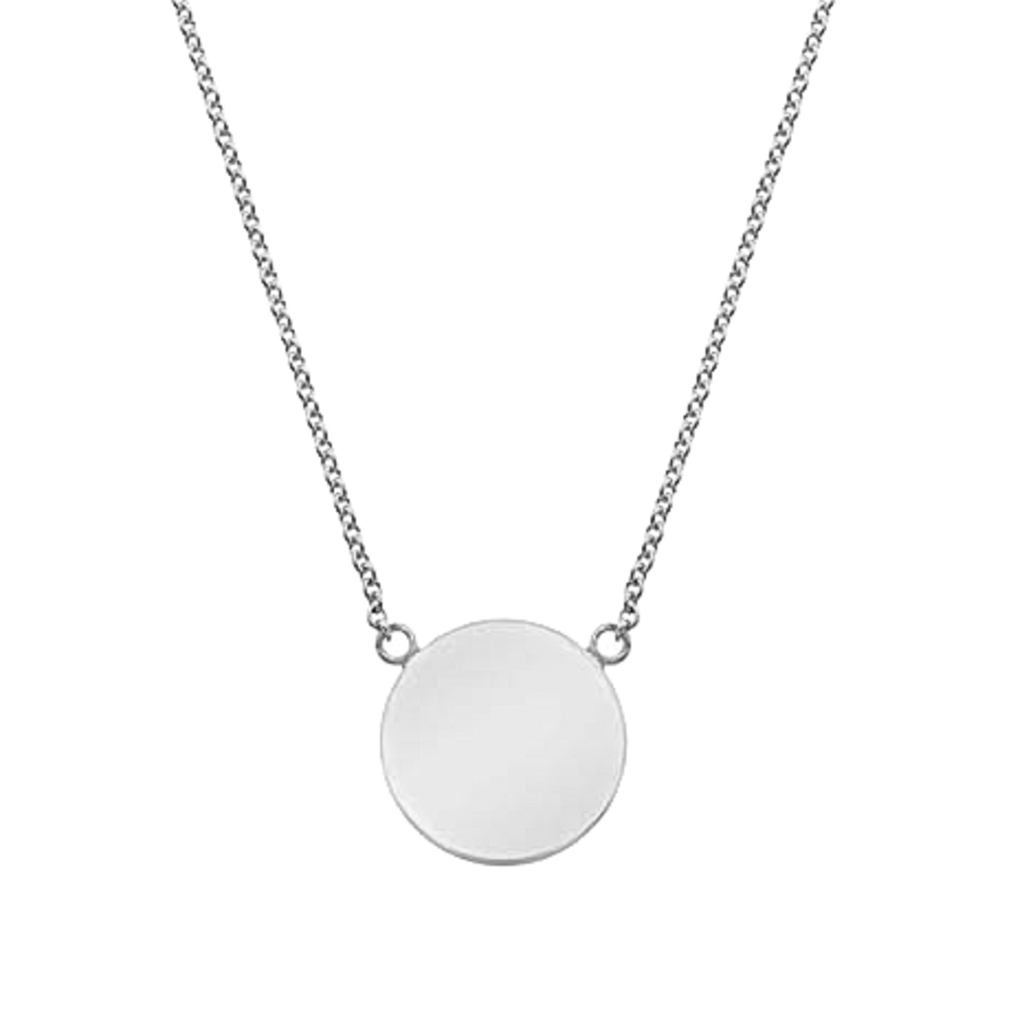 Large Silver Fingerprint Disc Necklace - Dainty London