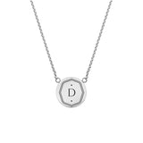 Large Silver Personalised Disc Necklace - Dainty London