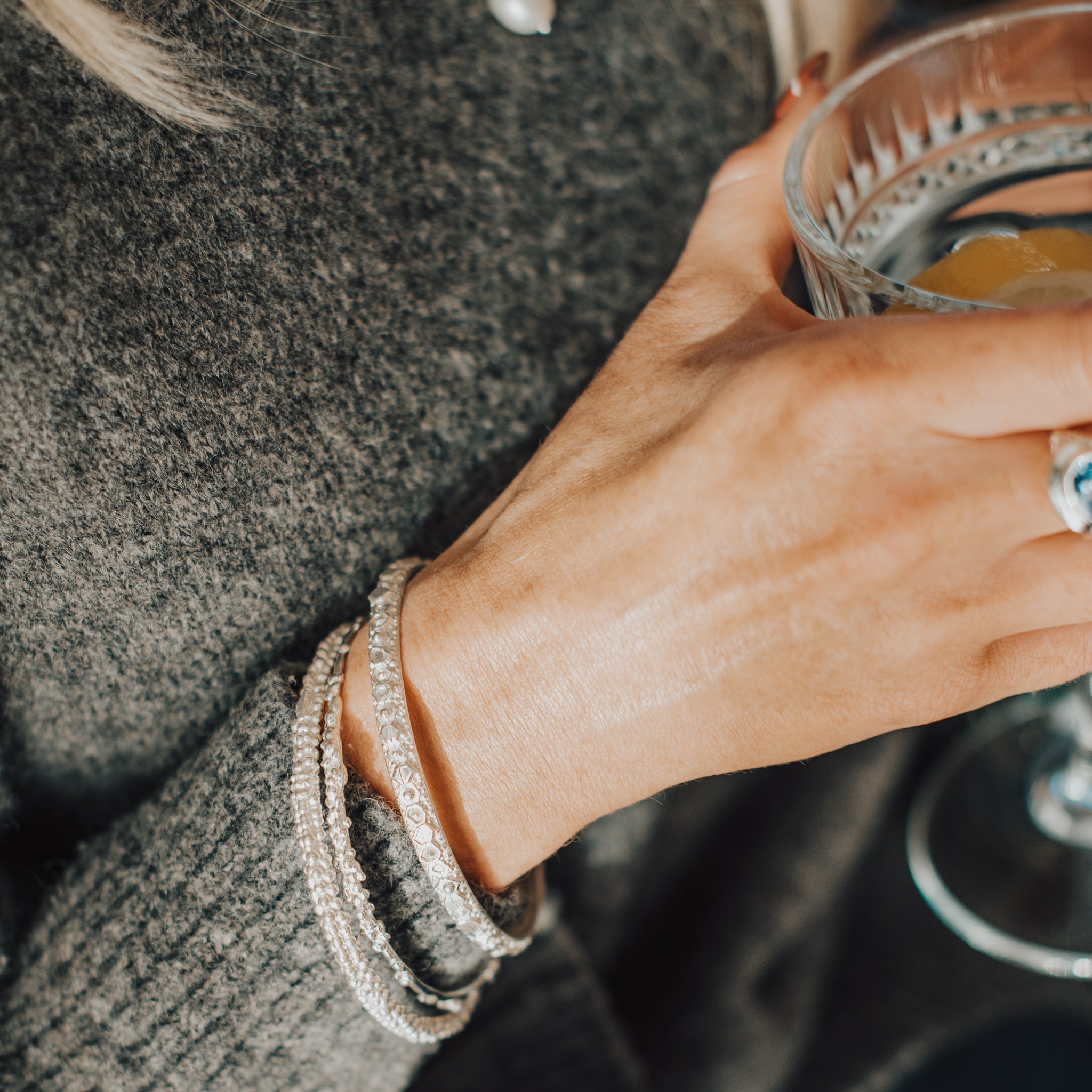 Silver Barnacle Bangle - Dainty London