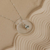 Silver Green Quartz Necklace - Alba - Dainty London