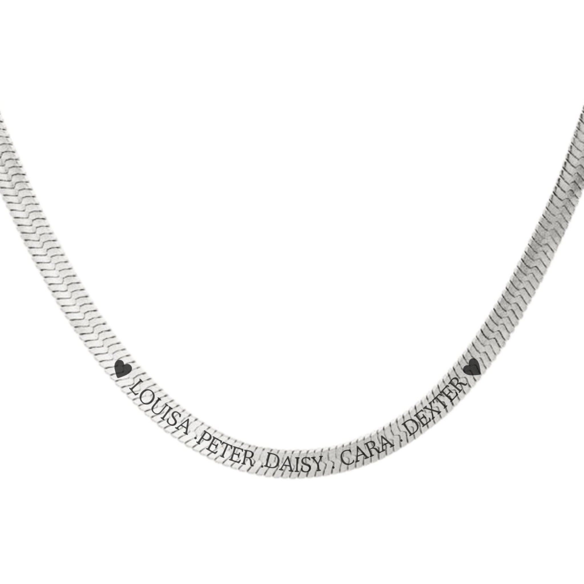 Silver Personalised Snake Chain - Dainty London