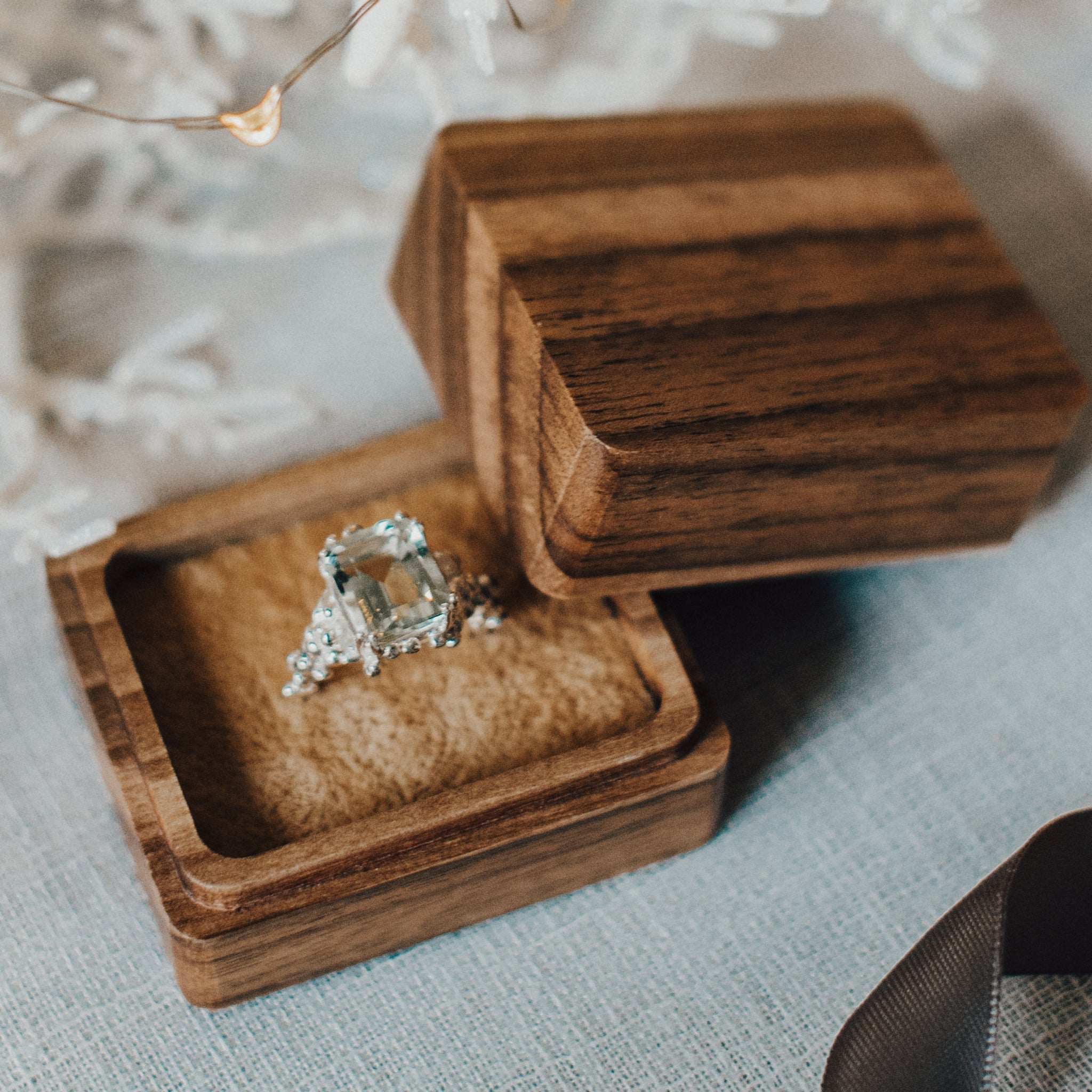 Silver Statement Green Quartz Ring - Giselle - Dainty London