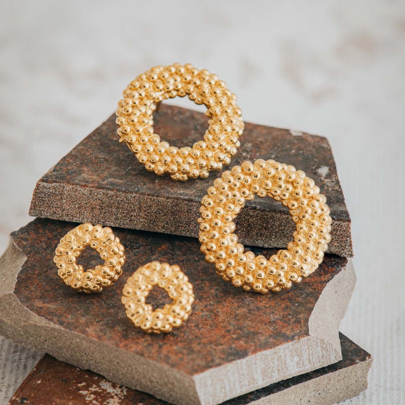 Solid Gold Mini Barnacle Hoops - Dainty London