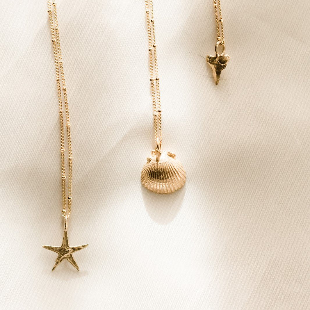 Solid Gold Seashell Necklace - Dainty London