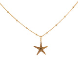 Solid Gold Starfish Necklace - Dainty London