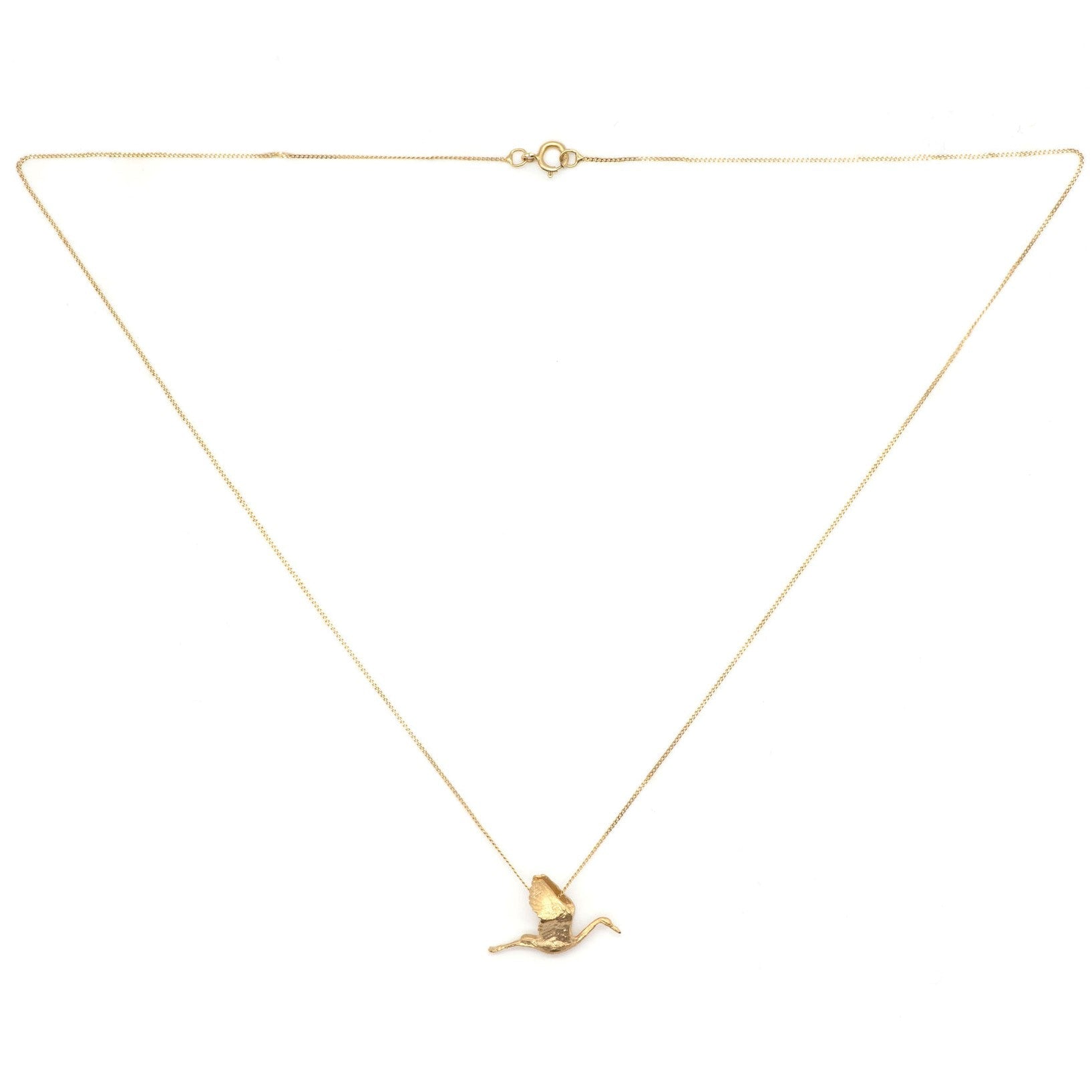Solid Gold 'Stork' Necklace - Dainty London
