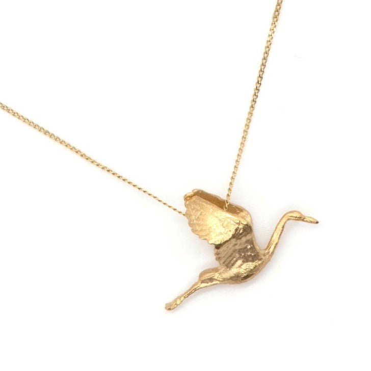 Solid Gold 'Stork' Necklace - Dainty London