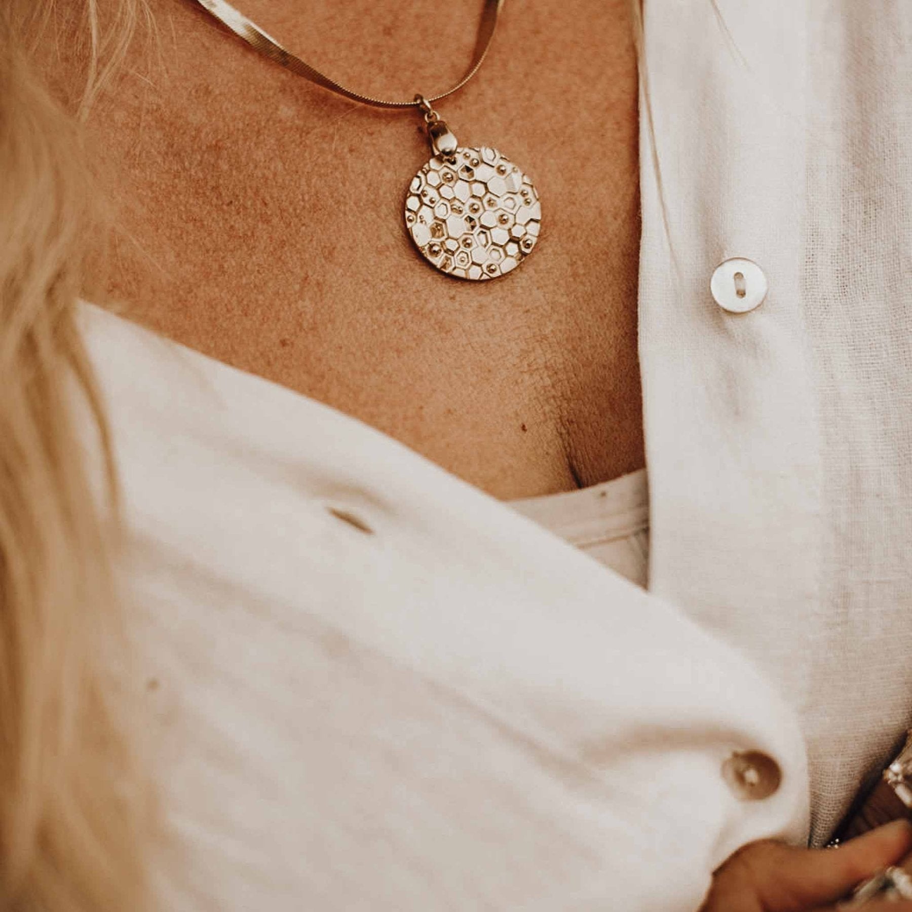 The Gold Hemera Necklace - Dainty London gold necklace, sun-inspired jewelry, geometric pendant, handmade silver necklace, vermeil jewelry, Greek goddess jewelry, minimalist gold necklace, gift for her, sunlight jewelry, everyday luxury, crafted jewelry, statement necklace, special occasion gift