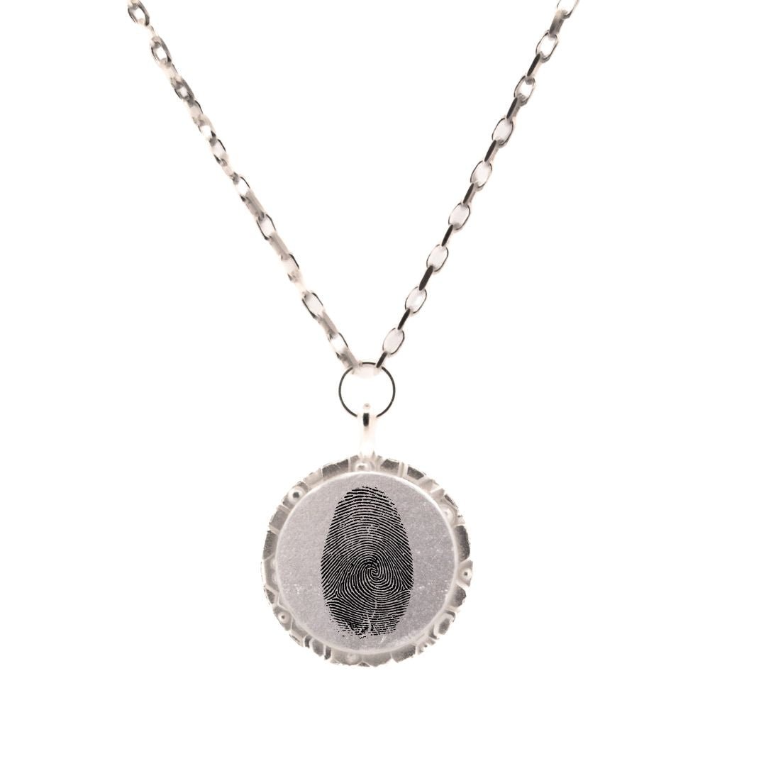 Utopia Fingerprint Disc Necklace - Dainty London
